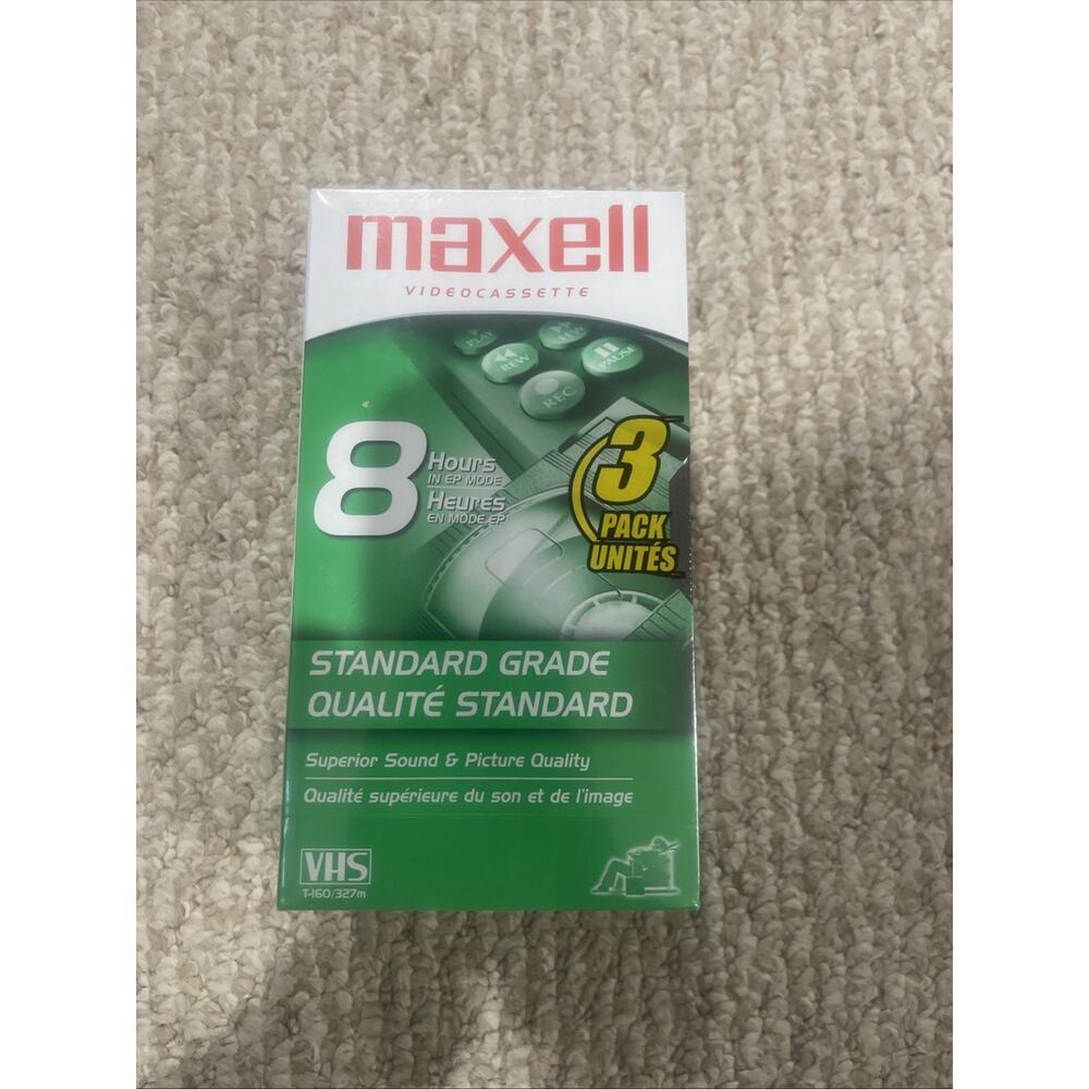 Vintage Maxell T-160 Standard Grade Videocassette (3-pack)